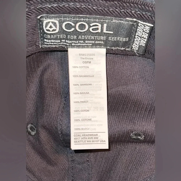 NWT Coal Headwear The Encore Slate SnapBack Cotton Low Profile Cap Hat OSFM - Picture 4 of 7